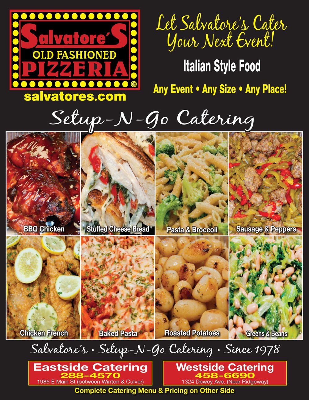 Pizza, Subs & More Catering Rochester NY Salvatore's Pizzeria